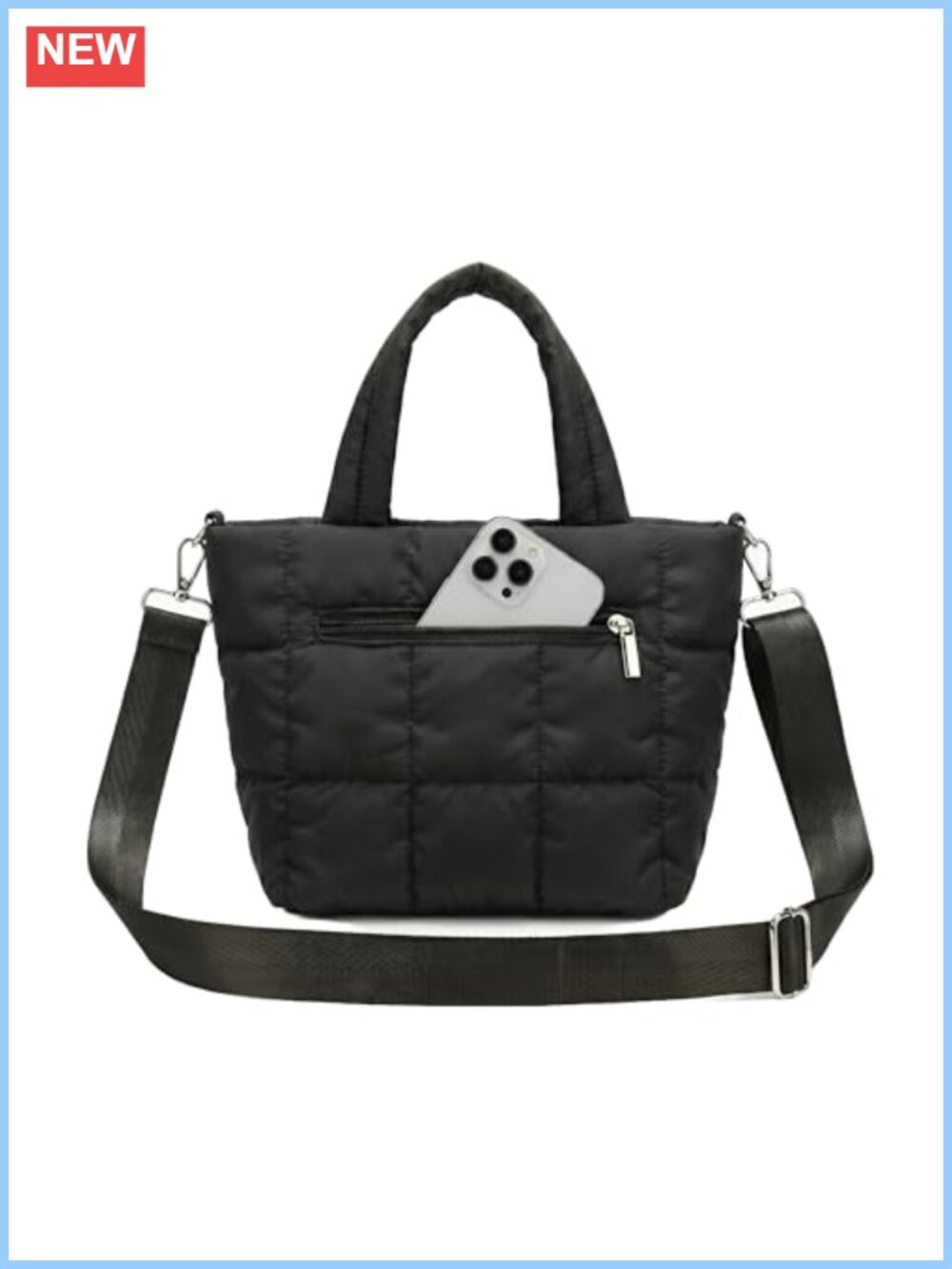 Quilted Crossbody Bag Water Resistant Travel Purse